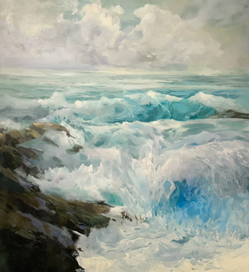 Chant de l’écume, peinture à l’huile de Nancy Lajeunesse