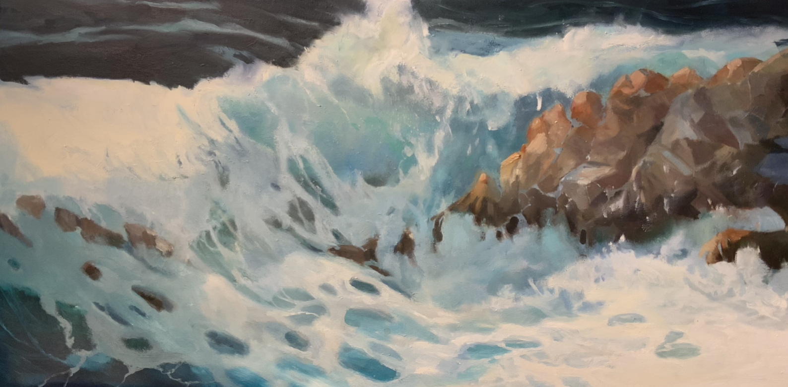 Murmure des récifs, peinture à l’huile de Nancy Lajeunesse