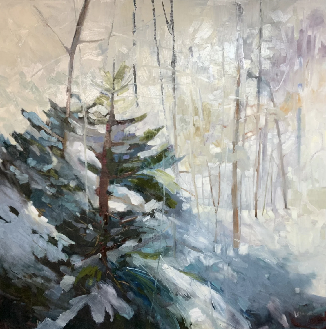 Murmure hivernale, peinture à l’huile de Nancy Lajeunesse